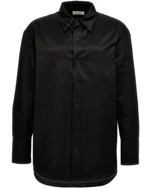 Saint Laurent Duchesse Silk Satin Oversized Shirt - Schwarz