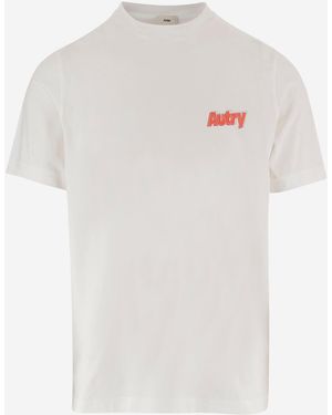 Autry Baumwoll-T-Shirt mit Logo - Weiß