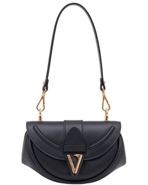 Versace Virtus Kleine Umhängetasche Leder Schwarz