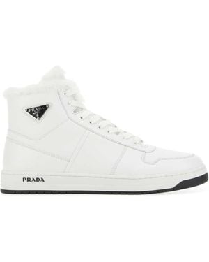 Prada Leather Trainers - White