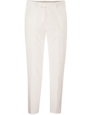 PT Torino Stretch Cotton Tailored Pants - White