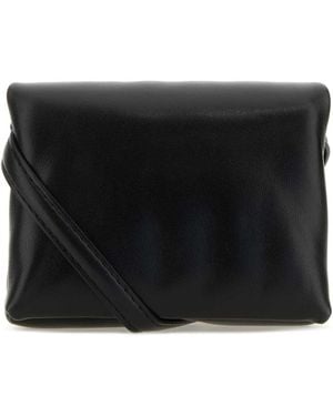 Marni Leather Mini Prisma Clutch - Black