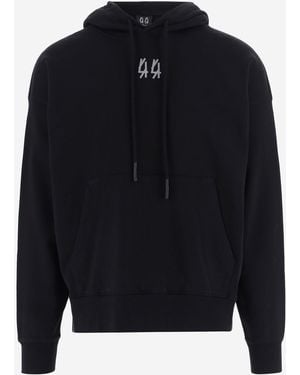 44 Label Group Sudadera con capucha de algodón con logo de - Azul