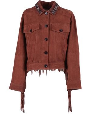 Ermanno Scervino Suede Fringe Jacket - Brown