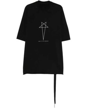 Rick Owens Star Print Crew Neck T Shirt - Black