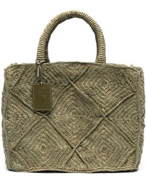 Manebí Handtasche aus Bast - Grün