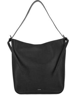 Jil Sander Knot Calf Leather Shoulder Bag - Black
