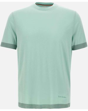 Paul Smith Aqua-Grünes Lyocell-Baumwoll-T-Shirt