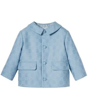 Gucci Jacket Embroidered "Gg" Logo - Blue