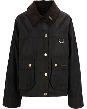 Barbour Tartan Spey Waxed Jacket - Black