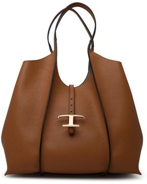 Tod's "Zeitlose" braune Lear-Einkaufstasche