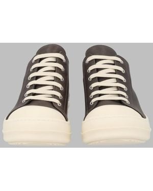 Rick Owens Style Calf Leather Sneakers - Metallic