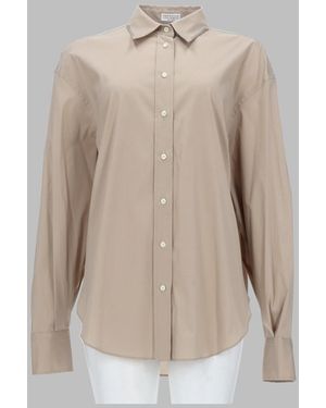 Brunello Cucinelli Camicia Con Dettaglio Monili - Natural