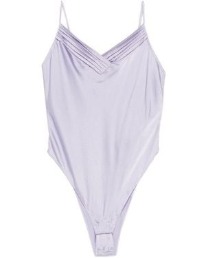 forte_forte Silk Satin Bodysuit - Purple