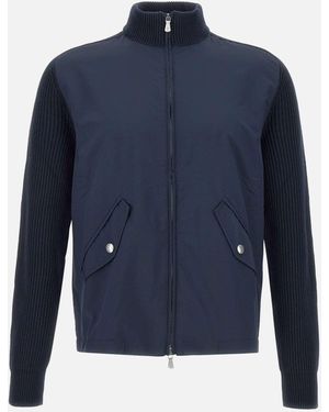 Eleventy Marine-Wollbaumwollmischjacke - Blau