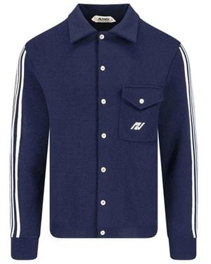 Autry Cardigan Con Righe Laterali - Blu