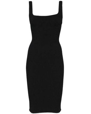Hunza G Midi Dress With Square Neckline - Black