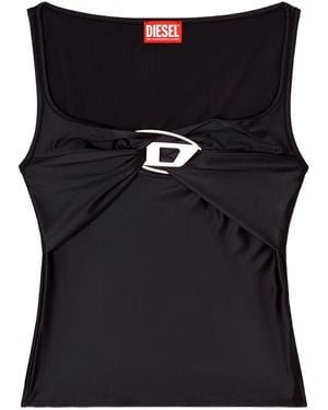 DIESEL T-Amai Nylon Logo Top - Black