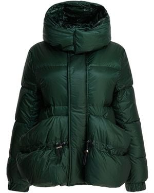 Sacai Quilted Nylon Down Jacket Jackets And Coats - Green
