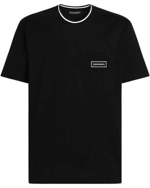 Dolce & Gabbana Cotton T Shirt With Logo - Black