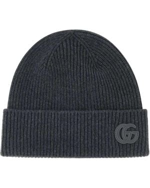 Gucci Dark Cashmere Beanie Hat - Blue