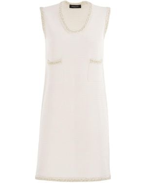 Fabiana Filippi Knitted Mini Dress With Sequin Edging - White