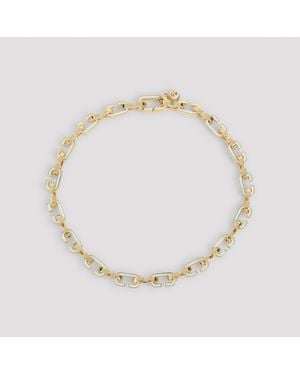 CASABLANCA And Light Enamel C Link Brass Necklace - Metallic