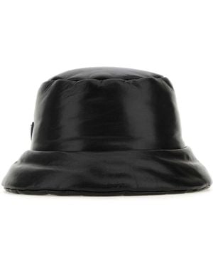 Prada Nappa Leather Padded Hat - Black