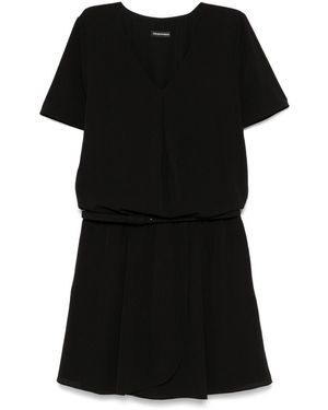 Emporio Armani Vestido corto de Crepe - Negro