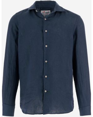 MC2 Saint Barth Shirt Linen - Blue