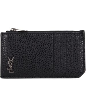 Saint Laurent Dokumenthalter Männer Haut schwarz