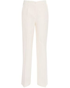 P.A.R.O.S.H. Straight-Leg Tailored Pants With Classic Waistband - White