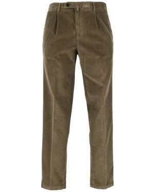 BRIGLIA Straight-Leg Corduroy Trousers - Green