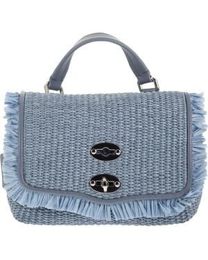 Zanellato Postina Vimini Handbag With Fringes Baby - Blue