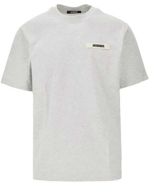 Jacquemus T-Shirt mit Grosgrain-Logo-Applikation - Weiß