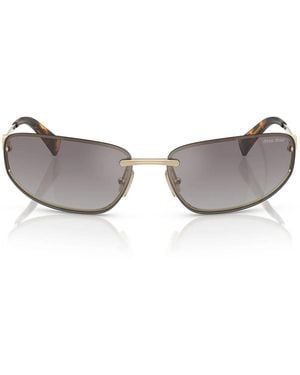 Miu Miu Sonnenbrille Mua50 S Zvn30 C Pale Gold/Blue Gradient Silver Damen - Grau