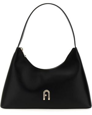 Furla Damen leder schultertasche - Schwarz
