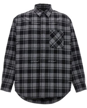 Off-White c/o Virgil Abloh 'Check Flannel Padded' Jacket - Gray