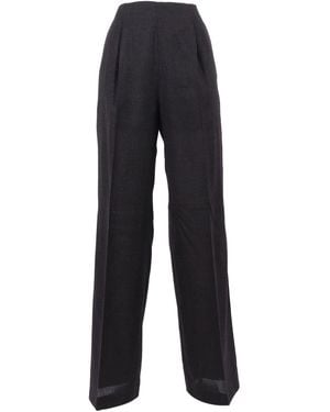 Alberta Ferretti Wide-Leg Trousers With High Waist And Pleated Detail - Blue