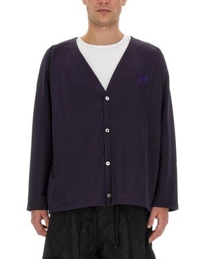 Needles Cardigan With Logo - Blue