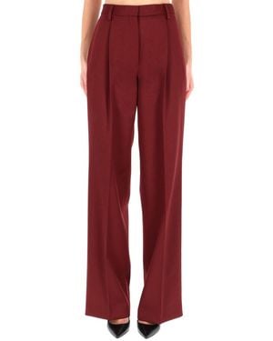 Dries Van Noten Belted Wool Pants - Red
