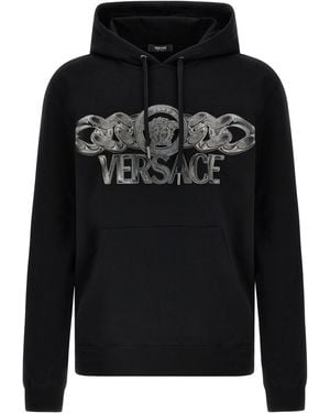 Versace Sweatshirt Mit Logodruck - Schwarz