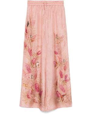 Zimmermann Cascadian Printed Silk Pants - Pink