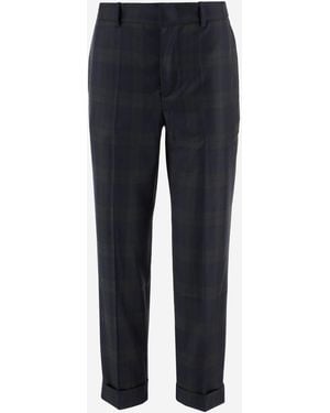Sa Su Phi Angela Tartan Wool Pants With Turn Ups - Azul