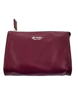 LA ROSE Minimal Leather Make Up Bag - Red