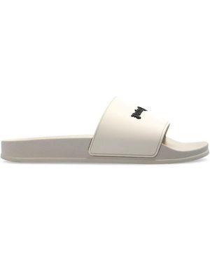 Palm Angels Slippers Met Logo-Applicatie - Wit