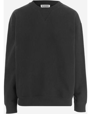 Jil Sander Katoenen Sweatshirt Met Logo - Zwart