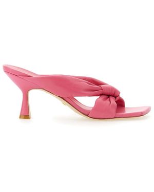 Stuart Weitzman Sandal With Bow Leather - Pink