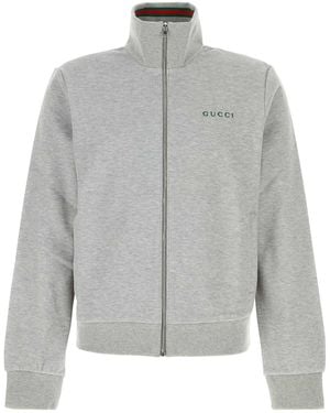 Gucci Grey Stretch Cotton Blend Sweatshirt