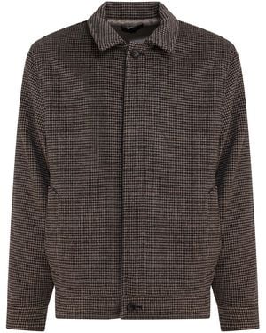 Vince Houndstooth Overshirt Jacket - Black
